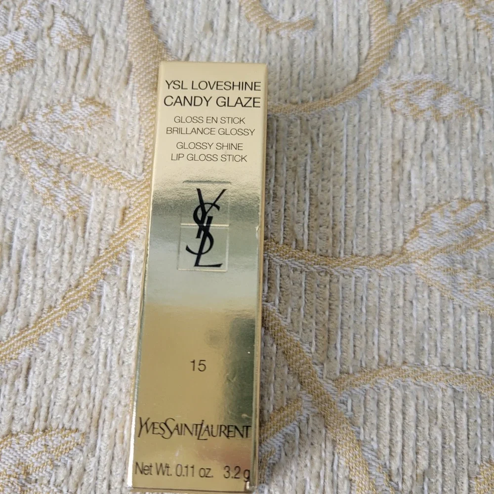 YSL Loveshine Candy Glaze Lip Gloss‎ Stick 15 Showcasing Nude 0.11oz New in Box